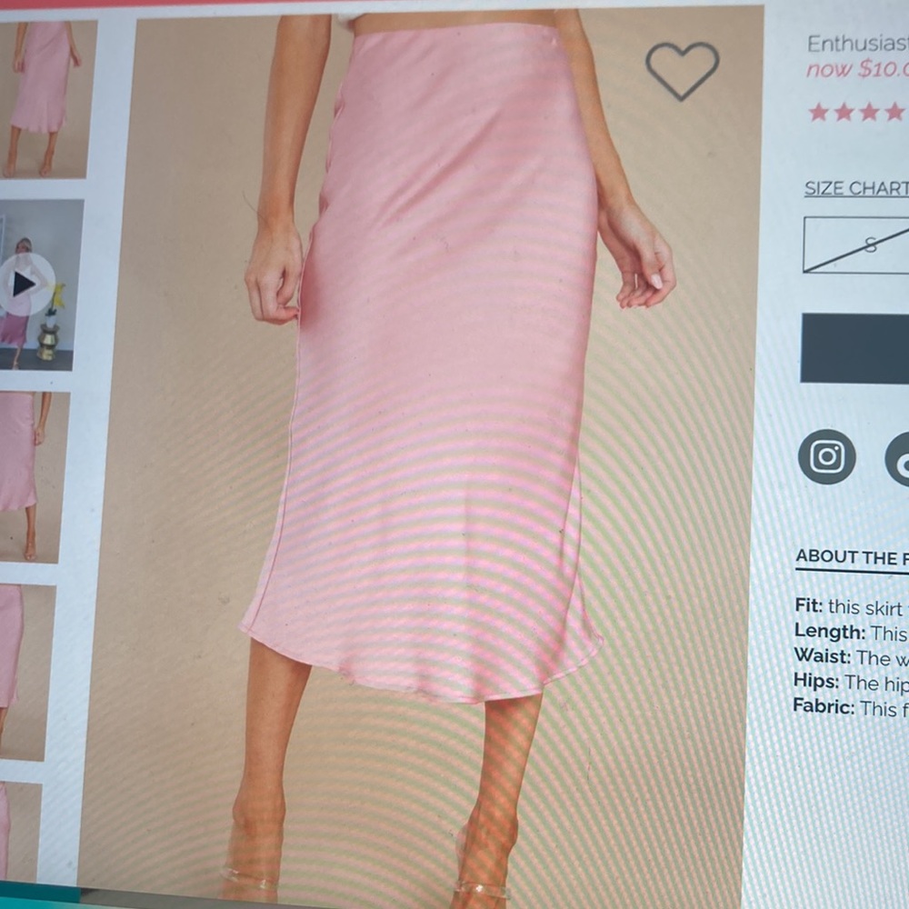 Pink midi skirt